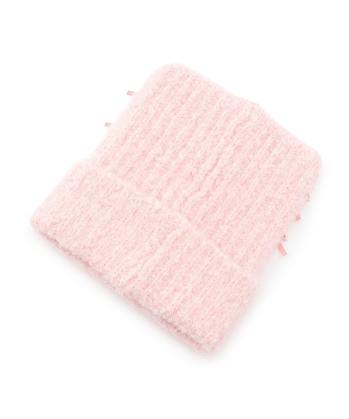 KP DECO（ケーピーデコ）の「ループヤーン ニットフード（ニットキャップ/ビーニー・キッズ・ライトピンク/サックスブルー・MEDIUM/LARGE）」の4枚目の写真