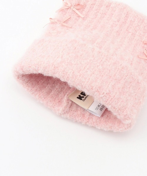 KP DECO（ケーピーデコ）の「ループヤーン ニットフード（ニットキャップ/ビーニー・キッズ・ライトピンク/サックスブルー・MEDIUM/LARGE）」の5枚目の写真