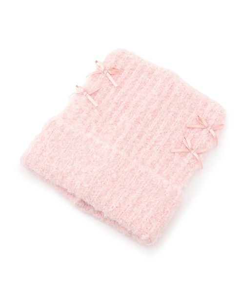 KP DECO（ケーピーデコ）の「ループヤーン ニットフード（ニットキャップ/ビーニー・キッズ・ライトピンク/サックスブルー・MEDIUM/LARGE）」の3枚目の写真