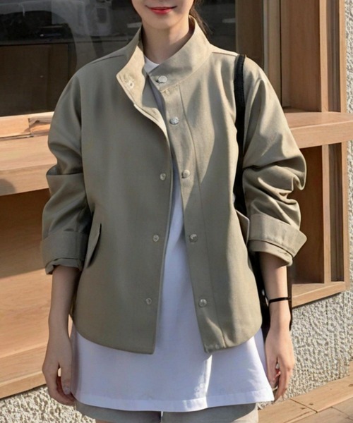 cammie(キャミー)の「ショートジャケット(ミリタリージャケット・レディース・アイボリー/カーキ・M/L)」の9枚目の写真