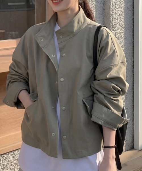 cammie(キャミー)の「ショートジャケット(ミリタリージャケット・レディース・アイボリー/カーキ・M/L)」の10枚目の写真