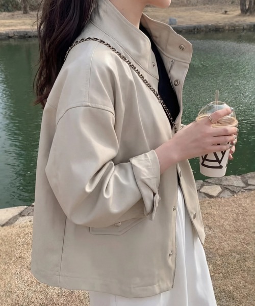 cammie(キャミー)の「ショートジャケット(ミリタリージャケット・レディース・アイボリー/カーキ・M/L)」の4枚目の写真