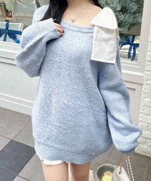 INGNI | 肩リボンワンショルシャギーチュニックニット(チュニック)