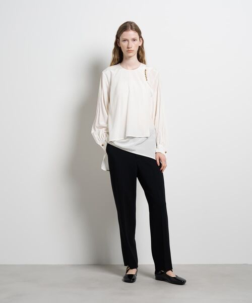 LANVIN en Bleu（ランバンオンブルー）の「トリアセローンフレアブラウス（シャツ/ブラウス・レディース・オフホワイト/ネイビー・38）」の13枚目の写真