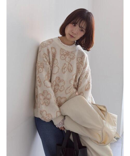 セール】花柄シャギーニットプルオーバー（ニット/セーター）｜Samansa