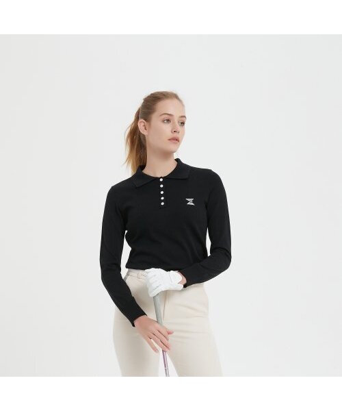 E.PARCA(イパルカ)の「ポロカラーゴルフニットシャツ(ブラック)(ポロシャツ・レディース・その他・SMALL/MEDIUM/LARGE)」の2枚目の写真