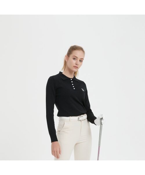 E.PARCA(イパルカ)の「ポロカラーゴルフニットシャツ(ブラック)(ポロシャツ・レディース・その他・SMALL/MEDIUM/LARGE)」の3枚目の写真