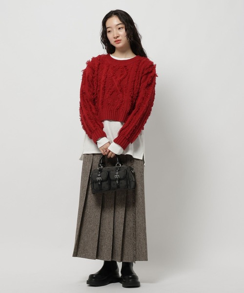 niko and...（ニコアンド）の「ケーブルフリンジニットプルオーバー（ニット/セーター・レディース・アイボリー/レッド/ネイビー・MEDIUM/LARGE）」の18枚目の写真