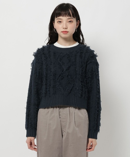 niko and...（ニコアンド）の「ケーブルフリンジニットプルオーバー（ニット/セーター・レディース・アイボリー/レッド/ネイビー・MEDIUM/LARGE）」の21枚目の写真