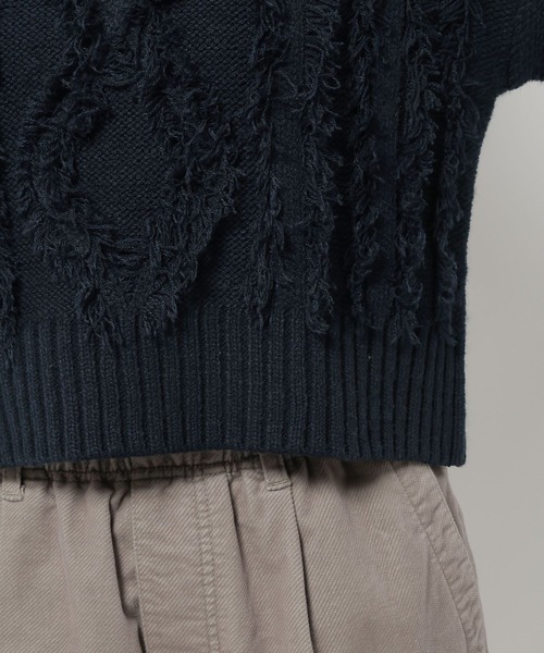 niko and...（ニコアンド）の「ケーブルフリンジニットプルオーバー（ニット/セーター・レディース・アイボリー/レッド/ネイビー・MEDIUM/LARGE）」の11枚目の写真