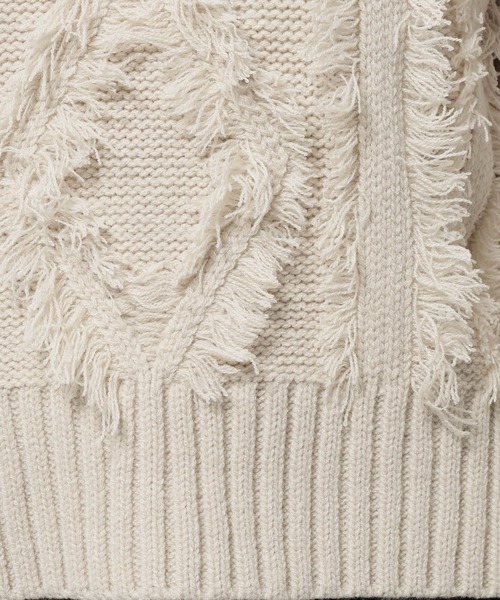 niko and...（ニコアンド）の「ケーブルフリンジニットプルオーバー（ニット/セーター・レディース・アイボリー/レッド/ネイビー・MEDIUM/LARGE）」の13枚目の写真