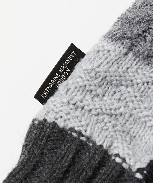 KATHARINE HAMNETT LONDON （キャサリンハムネットロンドン）の「KATHARINE HAMNETT LONDON/キャサリンハムネットロンドン クレイジーパターン手袋（タッチパネル対応）KHM-3015（手袋・メンズ・ネイビー/ブラック/グレー/ブラウン・FREE）」の8枚目の写真