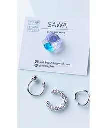 【sawa】多角形片耳イヤリング(MA)