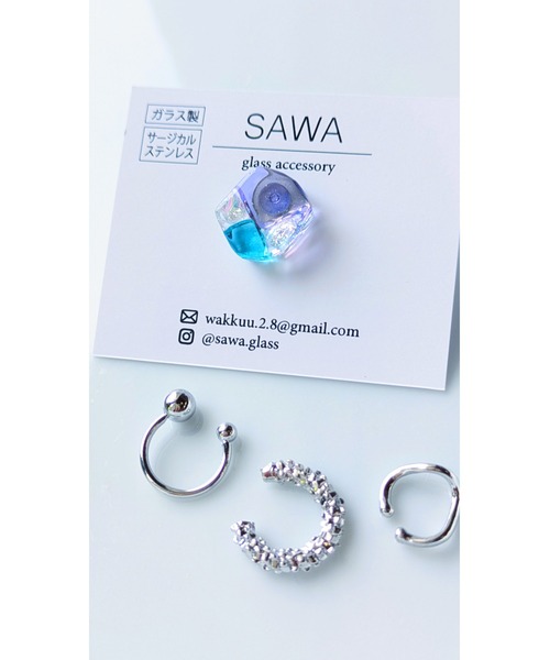 tone(トーン)の「【sawa】多角形片耳イヤリング(MA)(イヤリング・レディース・ブルー系その他・FREE)」の1枚目の写真