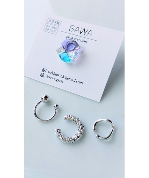 tone(トーン)の「【sawa】多角形片耳イヤリング(MA)(イヤリング・レディース・ブルー系その他・FREE)」の5枚目の写真