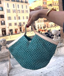 JENNE（ジェンヌ）の「機能性イタリア素材サマーミニバッグ（メッシュ・ショルダー付）（かごバッグ）」