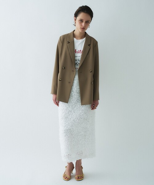 cloenc（クロエンス）の「【防花粉／セットアップ／オケージョン】ダブルテーラードジャケット（テーラードジャケット・レディース・ネイビー/キャメル/グレー・01/02/03）」の4枚目の写真