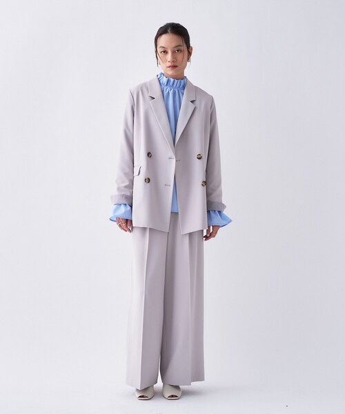 cloenc（クロエンス）の「【防花粉／セットアップ／オケージョン】ダブルテーラードジャケット（テーラードジャケット・レディース・ネイビー/キャメル/グレー・01/02/03）」の15枚目の写真