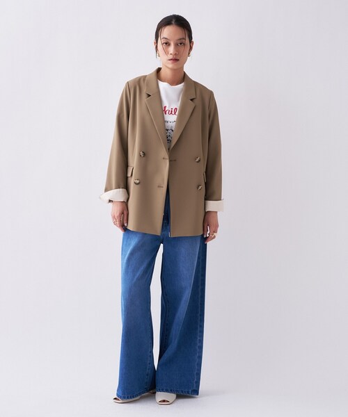 cloenc（クロエンス）の「【防花粉／セットアップ／オケージョン】ダブルテーラードジャケット（テーラードジャケット・レディース・ネイビー/キャメル/グレー・01/02/03）」の18枚目の写真