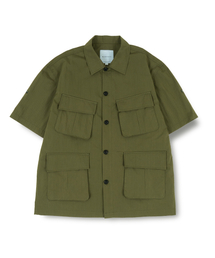 MUDSALT（マッドソルト）の「ジャングルファティーグロールアップ半袖シャツオリーブ（ミリタリージャケット）」