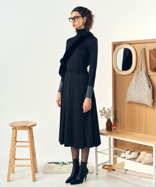 DE PERI MERA(ペリー メラ)の「シャティン Aラインベルトセットスカート (ブラック)(スカート・レディース・その他・SMALL/MEDIUM)」の6枚目の写真