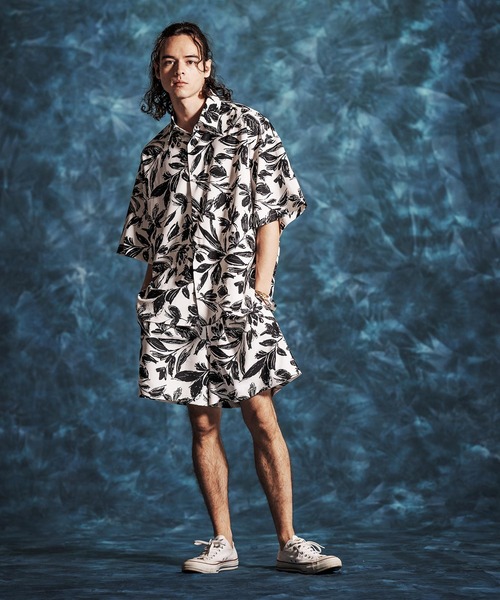 Jih Nunc（ジーヌンク）の「mhs2494-ワントーンフラワープリントシャツ(JIH-R1164)（シャツ/ブラウス・メンズ・ホワイト/カーキ/グレー・L/M/S）」の12枚目の写真