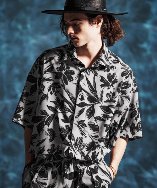 Jih Nunc（ジーヌンク）の「mhs2494-ワントーンフラワープリントシャツ(JIH-R1164)（シャツ/ブラウス・メンズ・ホワイト/カーキ/グレー・L/M/S）」の17枚目の写真