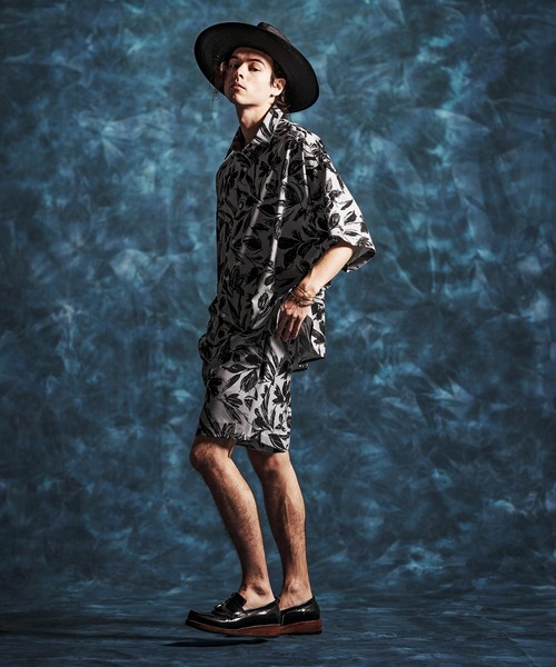 Jih Nunc（ジーヌンク）の「mhs2494-ワントーンフラワープリントシャツ(JIH-R1164)（シャツ/ブラウス・メンズ・ホワイト/カーキ/グレー・L/M/S）」の21枚目の写真