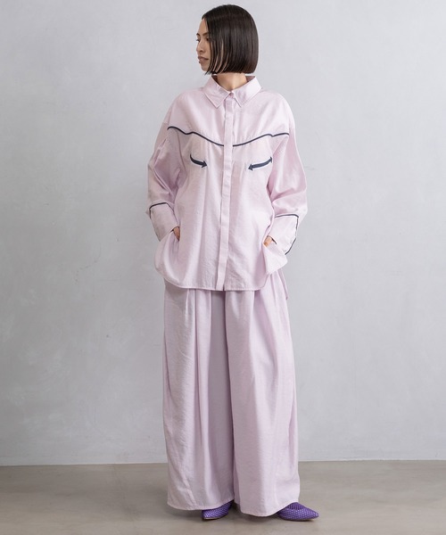 MARECHAL TERRE(マルシャルテル)の「ウエスタンタックワイドコクーンパンツ(その他パンツ・レディース・ブラック/ネイビー/チャコールグレー/ピンク・MEDIUM)」の9枚目の写真