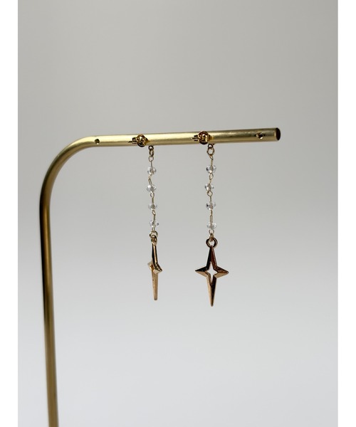 tone（トーン）の「【TOMEI LAB】キラキラ チャーム ピアス(MA)（ピアス（両耳用）・レディース・ゴールド・FREE）」の5枚目の写真