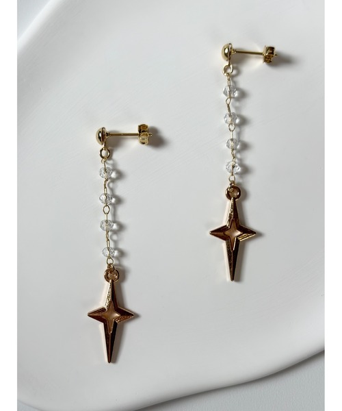 tone（トーン）の「【TOMEI LAB】キラキラ チャーム ピアス(MA)（ピアス（両耳用）・レディース・ゴールド・FREE）」の8枚目の写真