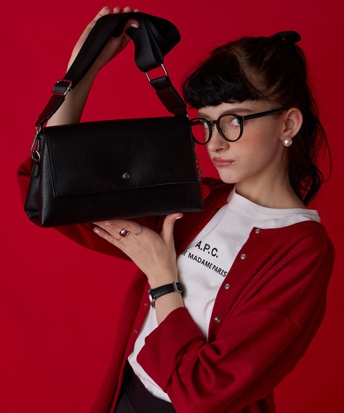 BONLECILL Marche(ボンルシールマルシェ)の「【BONLECILL Marche】2wayフラップショルダーバッグ/ボディバッグ(ショルダーバッグ・レディース・アイボリー/ブラック/キャメル/グレー・FREE)」の13枚目の写真