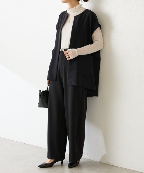 LIVETART(リヴェタート)の「《LIVETART》カシミヤシルクラメハイネック(Tシャツ/カットソー・レディース・ブラック/ホワイト・FREE)」の4枚目の写真