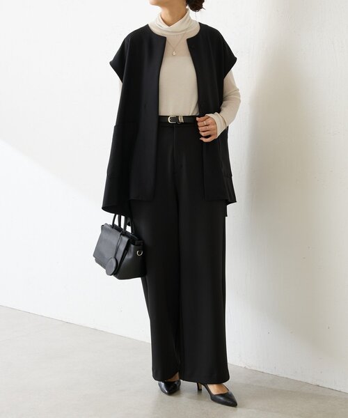 LIVETART(リヴェタート)の「《LIVETART》カシミヤシルクラメハイネック(Tシャツ/カットソー・レディース・ブラック/ホワイト・FREE)」の7枚目の写真