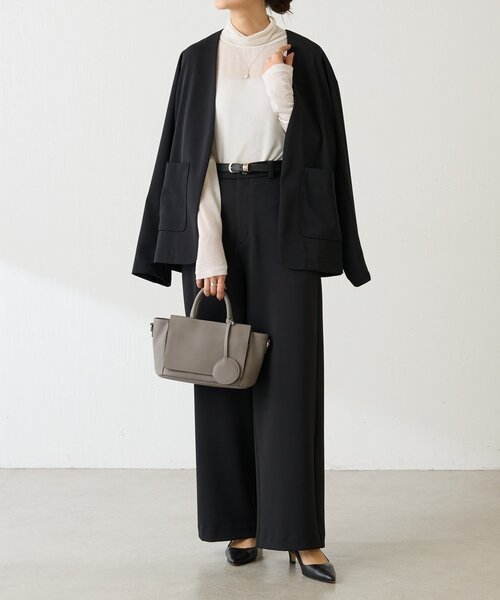 LIVETART(リヴェタート)の「《LIVETART》カシミヤシルクラメハイネック(Tシャツ/カットソー・レディース・ブラック/ホワイト・FREE)」の9枚目の写真