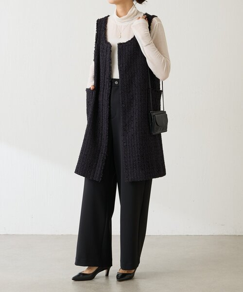 LIVETART(リヴェタート)の「《LIVETART》カシミヤシルクラメハイネック(Tシャツ/カットソー・レディース・ブラック/ホワイト・FREE)」の10枚目の写真