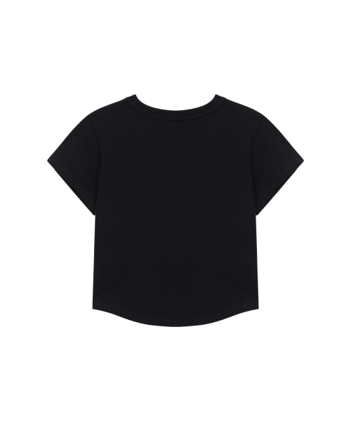 ITZAVIBE(イッザバイブ)の「ITZ MINI LOGO CROP T SHIRT - BLACK(Tシャツ/カットソー・レディース・その他・ONE SIZE)」の3枚目の写真