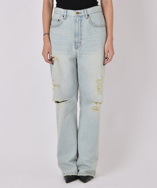 AKTE（アクテ）の「リップドデニムパンツ（デニムパンツ・レディース・ライトブルー・2T/2/1）」の4枚目の写真