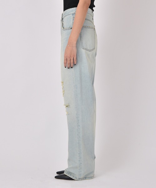 AKTE（アクテ）の「リップドデニムパンツ（デニムパンツ・レディース・ライトブルー・2T/2/1）」の5枚目の写真