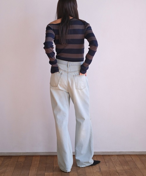 AKTE（アクテ）の「リップドデニムパンツ（デニムパンツ・レディース・ライトブルー・2T/2/1）」の14枚目の写真