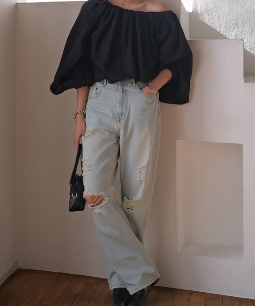 AKTE（アクテ）の「リップドデニムパンツ（デニムパンツ・レディース・ライトブルー・2T/2/1）」の20枚目の写真