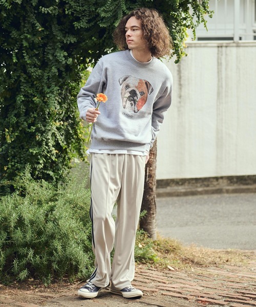 UN-FILLED(アンフィルド)の「msw1837- REAL GERBERA DOG CN SWEAT スウェット(ブルドッグ)(SDUF-2602BD)(スウェット・メンズ・グレー/ホワイト・XL/L/M)」の6枚目の写真