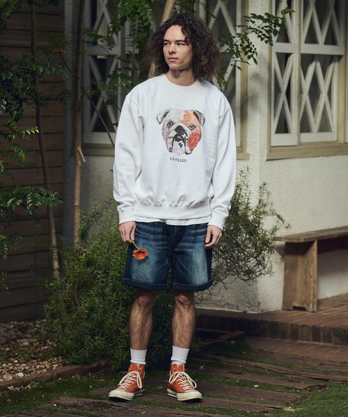 UN-FILLED(アンフィルド)の「msw1837- REAL GERBERA DOG CN SWEAT スウェット(ブルドッグ)(SDUF-2602BD)(スウェット・メンズ・グレー/ホワイト・XL/L/M)」の14枚目の写真