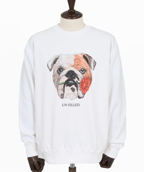 UN-FILLED(アンフィルド)の「msw1837- REAL GERBERA DOG CN SWEAT スウェット(ブルドッグ)(SDUF-2602BD)(スウェット・メンズ・グレー/ホワイト・XL/L/M)」の15枚目の写真