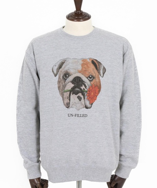 UN-FILLED(アンフィルド)の「msw1837- REAL GERBERA DOG CN SWEAT スウェット(ブルドッグ)(SDUF-2602BD)(スウェット・メンズ・グレー/ホワイト・XL/L/M)」の17枚目の写真
