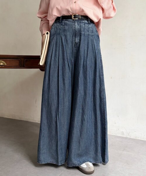 Chez toi（シェトワ）の「パウダー加工ワイドデニム（その他パンツ・レディース・グレー/サックスブルー/インディゴブルー・FREE）」の7枚目の写真