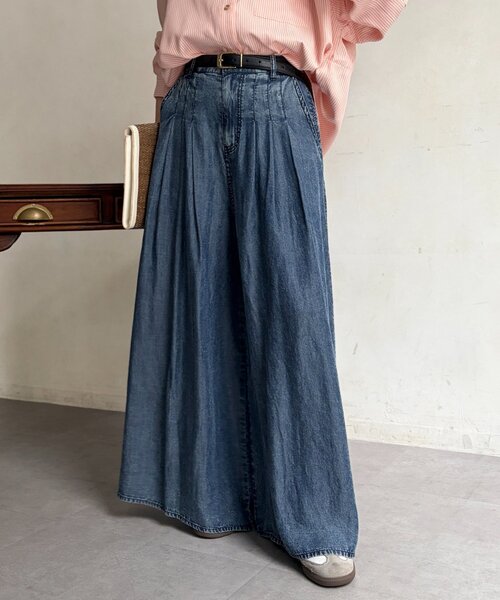 Chez toi（シェトワ）の「パウダー加工ワイドデニム（その他パンツ・レディース・グレー/サックスブルー/インディゴブルー・FREE）」の9枚目の写真