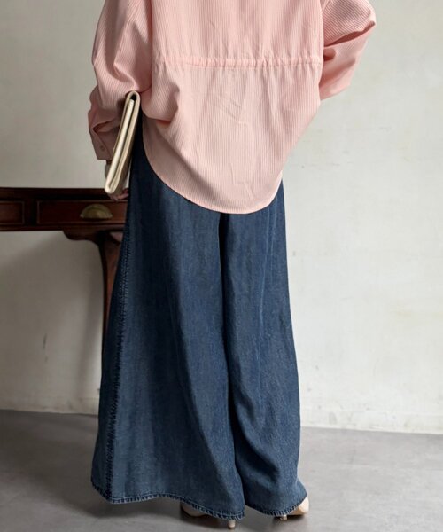 Chez toi（シェトワ）の「パウダー加工ワイドデニム（その他パンツ・レディース・グレー/サックスブルー/インディゴブルー・FREE）」の11枚目の写真