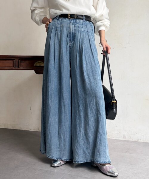 Chez toi（シェトワ）の「パウダー加工ワイドデニム（その他パンツ・レディース・グレー/サックスブルー/インディゴブルー・FREE）」の21枚目の写真