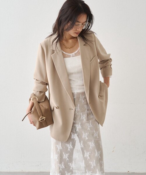 LOUNGEDRESS(ラウンジドレス)の「カットレースチュニック(チュニック・レディース・ブラック/オフホワイト・FREE)」の7枚目の写真